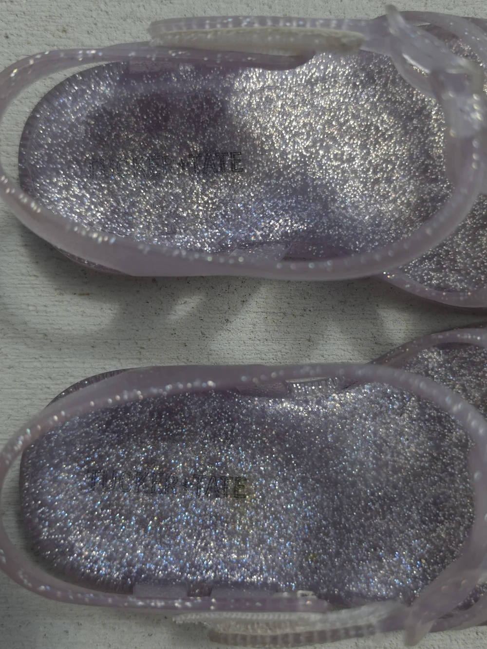 Tucker & Tate Toddler Girl Purple Glitter Jelly Sandals Easy Close Size 11